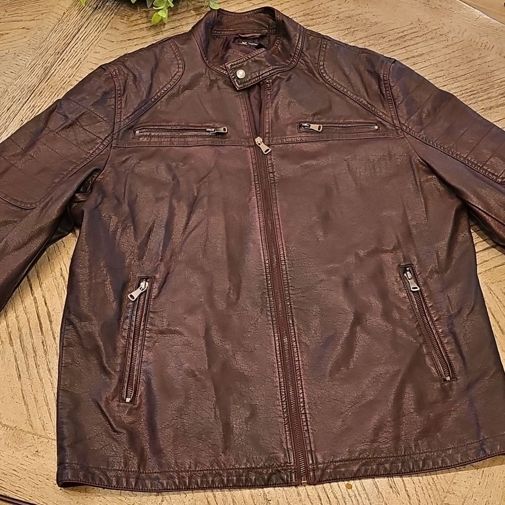 INC International Concepts Men's Dark Brown Burgendy Jacket XL